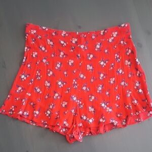 Floral Red Women's Shorts